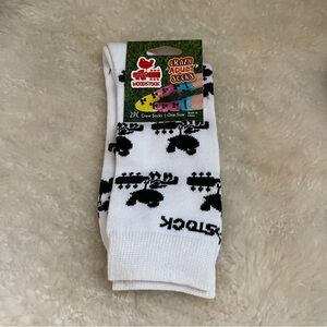 NWT Woodstock White and Black Crew Socks